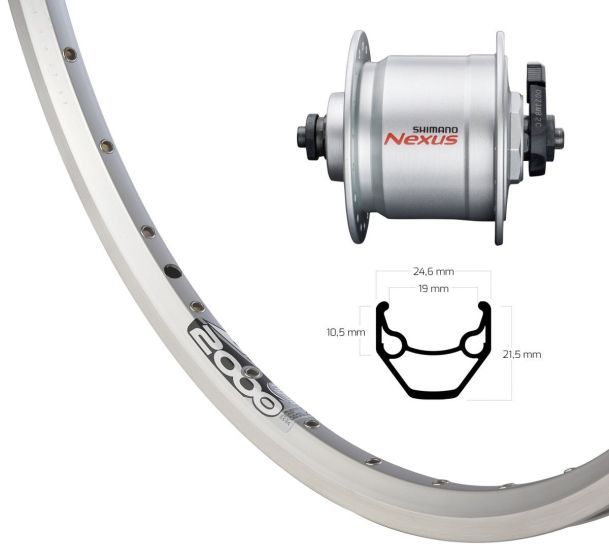 RYDE ZAC 2000 Vorderrad 28 Zoll Shimano DH-C3000-3N silber