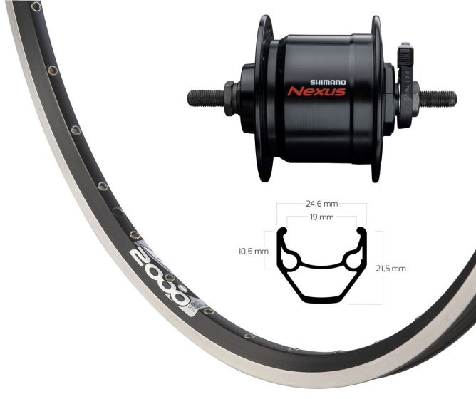 RYDE ZAC 2000 Vorderrad 26 Zoll Shimano DH-C3000-3N Vollachse schwarz