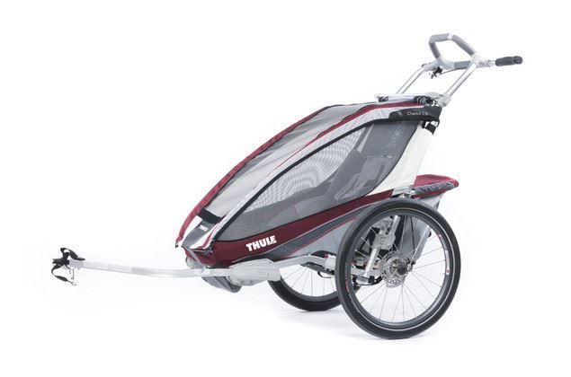 Thule Chariot CX 1 burgundy Kinderanhänger Inklusive Fahrrad-Set