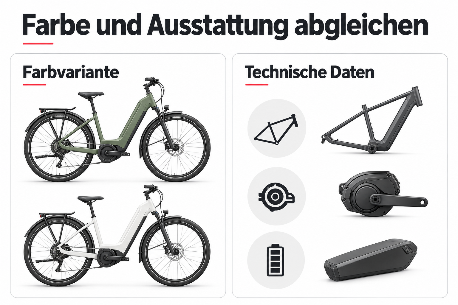 Farbvarianten und Ausstattung vergleichen