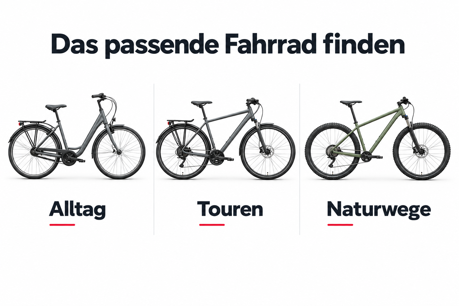 Fahrradtyp passend zum Einsatzzweck auswählen