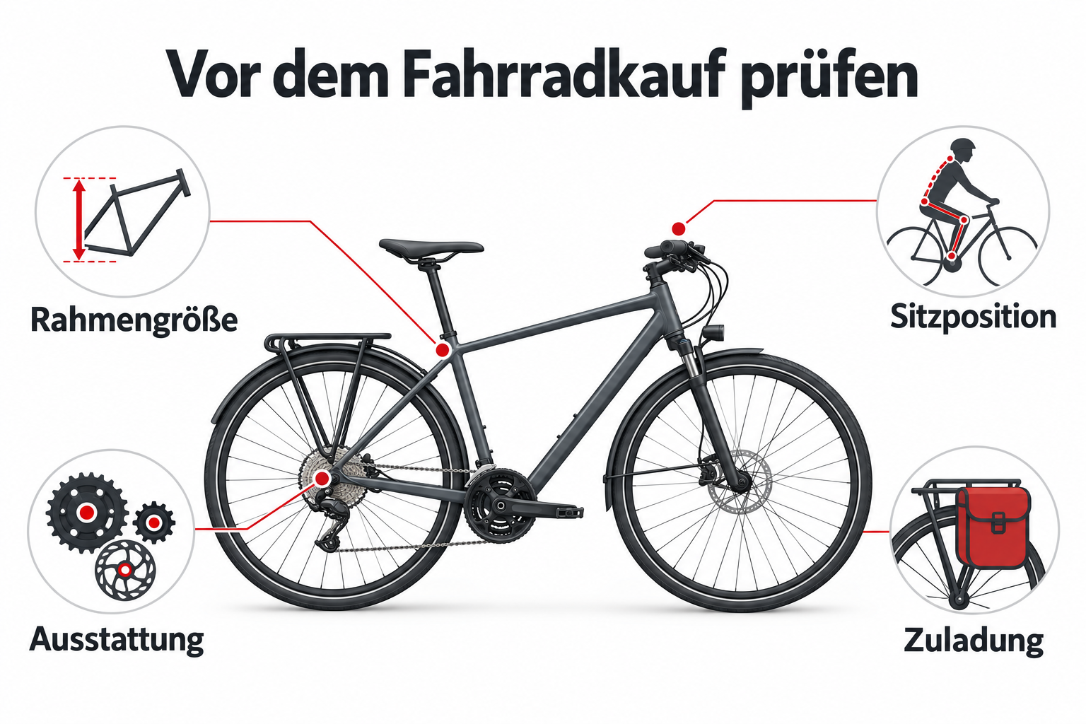 Passform mit Rahmen, Haltung, Ausstattung und Beladung prüfen
