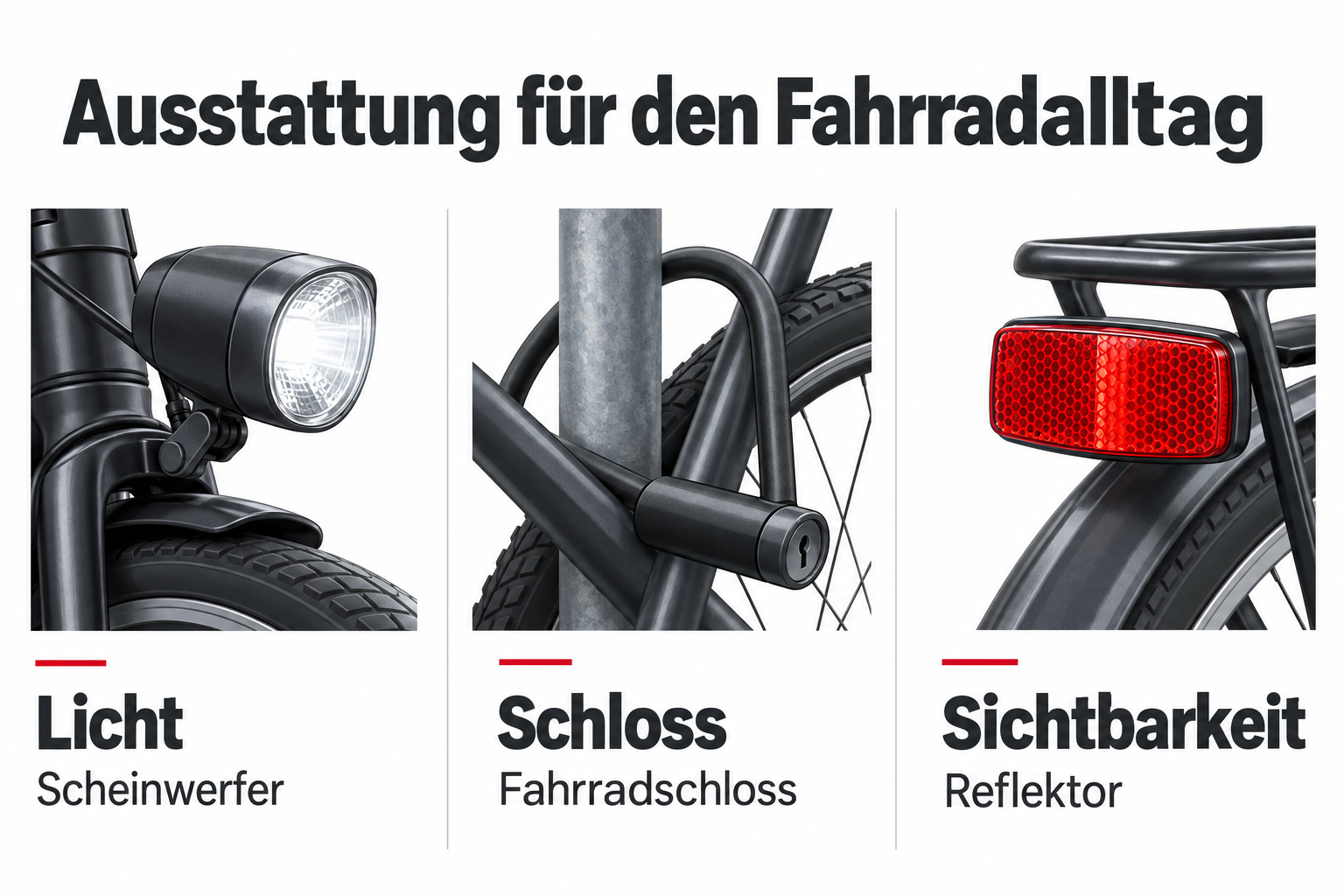 Fahrrad im Alltag sicher ausstatten und nutzen