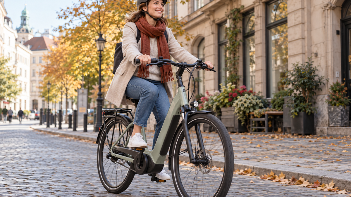 Illustratives Fahrrad auf einem Alltagsweg