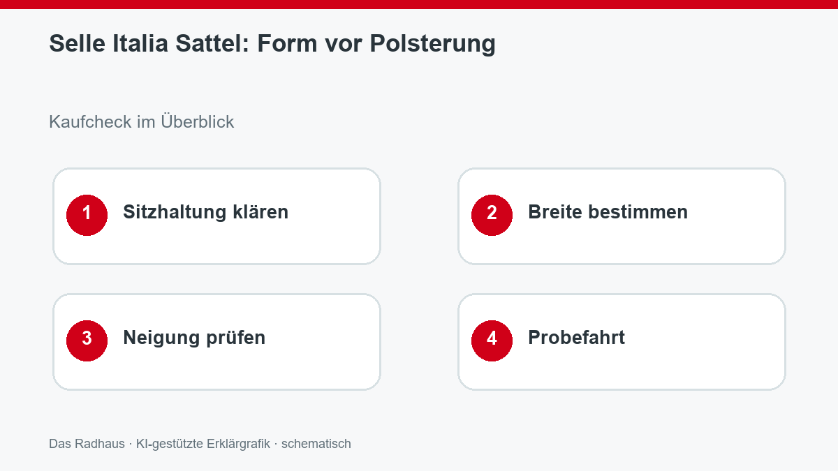 Selle Italia Sattel: Form vor Polsterung: Sitzhaltung klären, Breite bestimmen, Neigung prüfen, Probefahrt