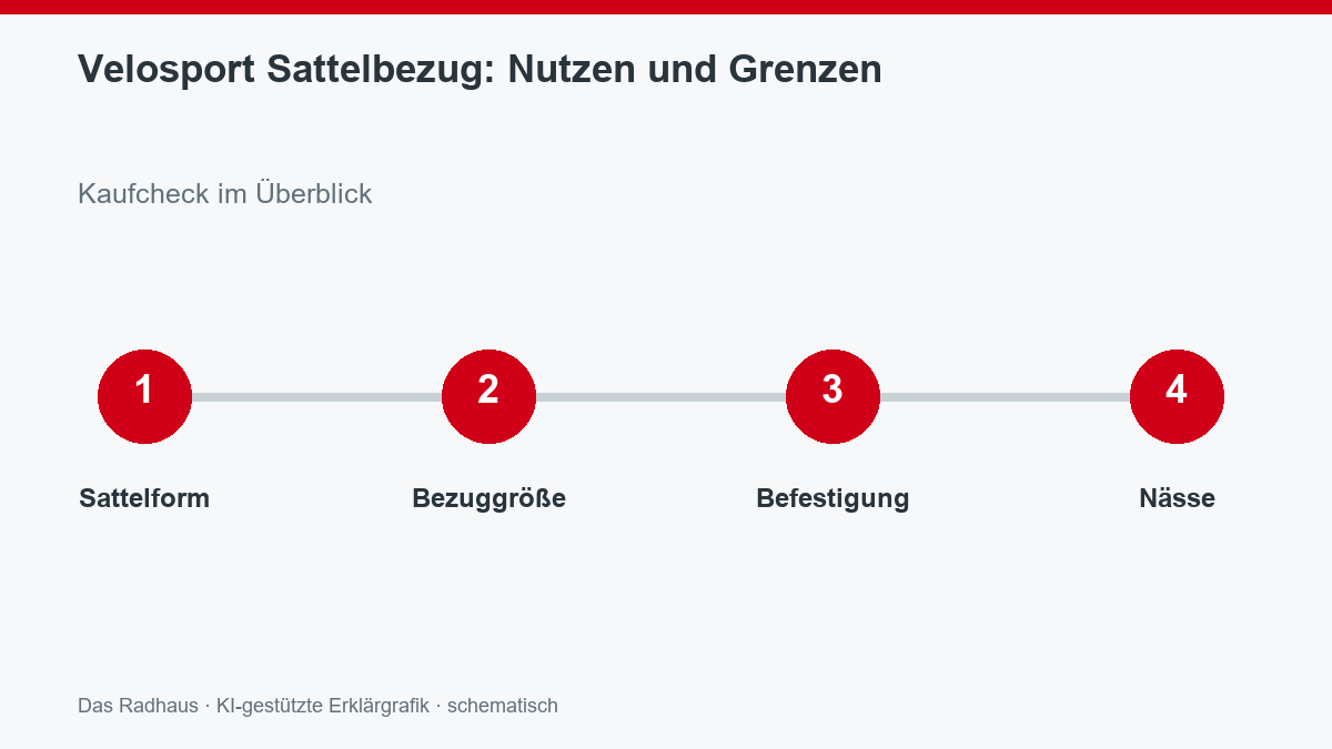 Velosport Sattelbezug: Nutzen und Grenzen: Sattelform, Bezuggröße, Befestigung, Nässe