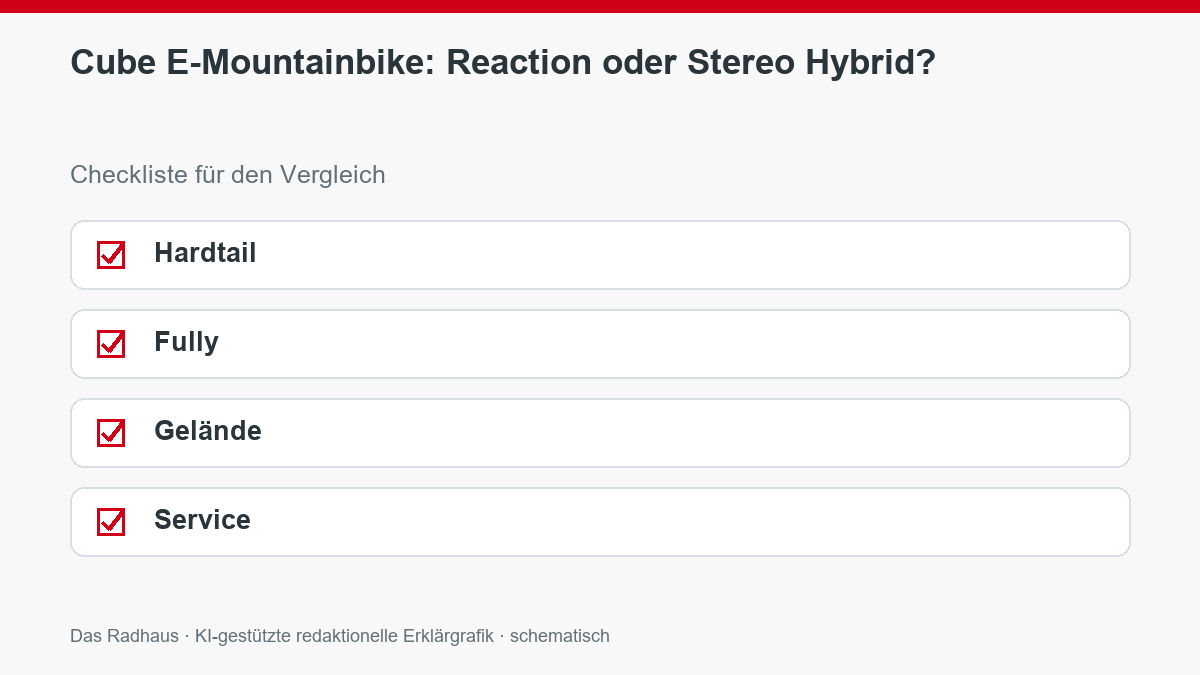 Cube E-Mountainbike: Reaction oder Stereo Hybrid?: Hardtail, Fully, Gelände, Service