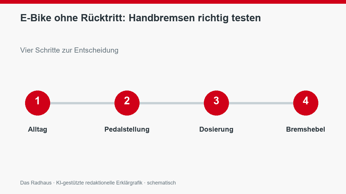 Weitere Prüfpunkte zu E-Bike ohne Rücktritt: Handbremsen richtig testen